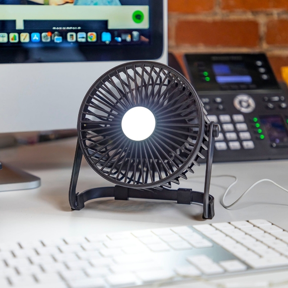 LitezAll Rechargeable USB Powered Portable 3 Speed Fan Light Combo 180° Swivel - Picture 7 of 8